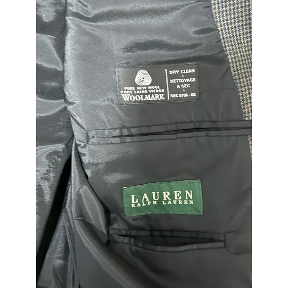 Lauren Ralph Lauren Mens Blazer 42L Wool Tweed Gray Suit Sport Coat - Picture 4 of 9